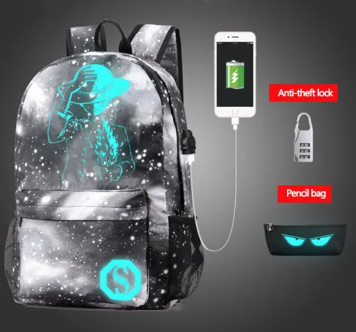 Cool Luminous Anti-Theft With Usb Charging School Bag
