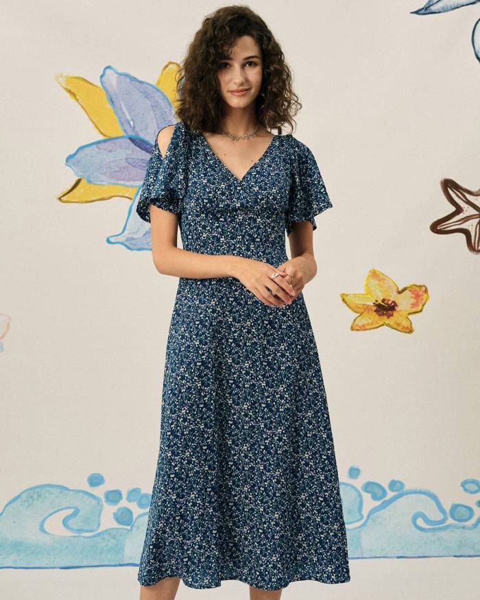 The Tie Sleeve Floral Maxi Dress