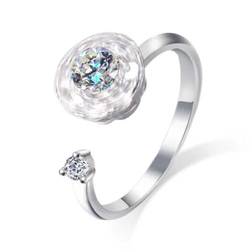 Fashion Cool Rotatable Zircon Couple Ring