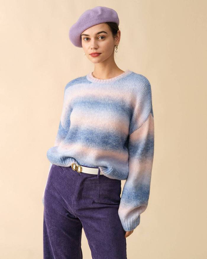 The Ombre Print Lantern Sleeve Sweater