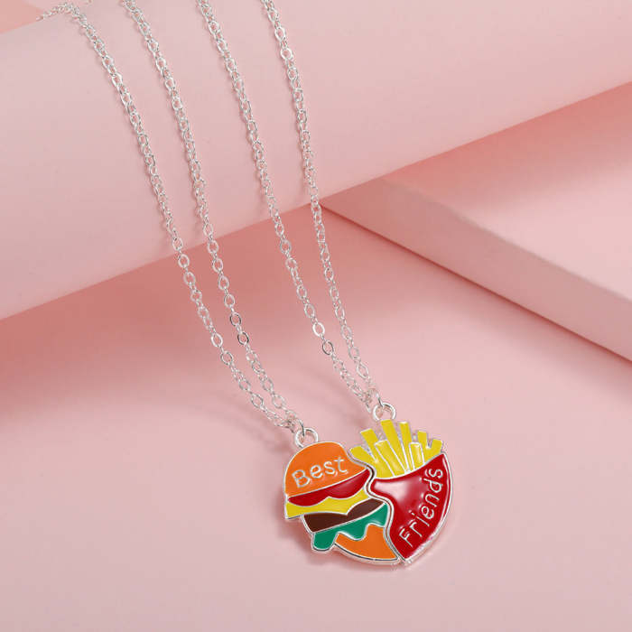 Hamburger Fries Magnetic Necklace