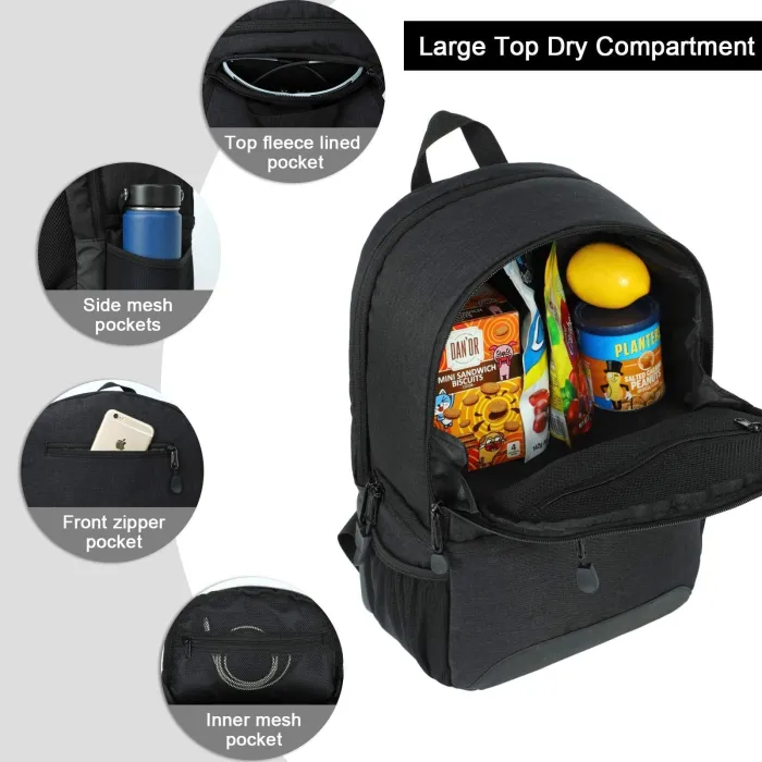 Insulated 2-In-1 Lunch Backpack With Cooler Compartment