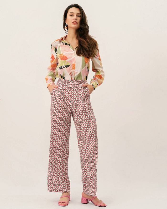 The Color Block Tropical Print Shirt