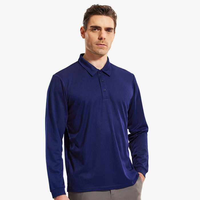 Men Quick-Dry Polo Shirts Polyester Casual Collared Shirts