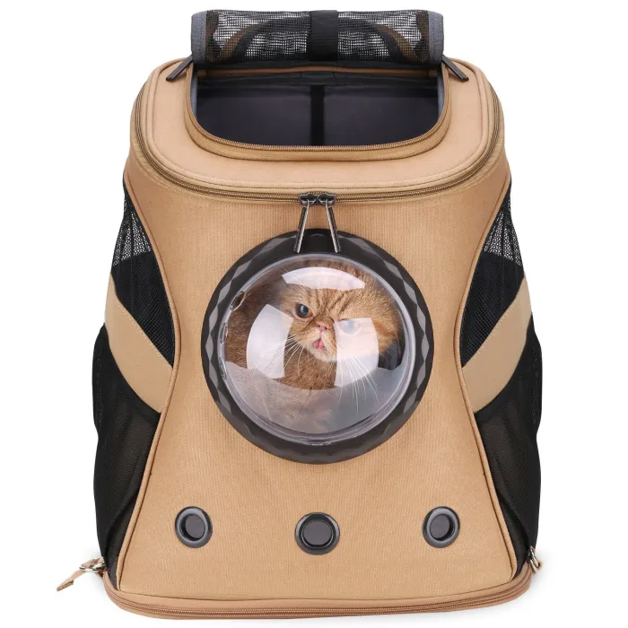 Canvas Bubble And Breathable Capsule Portable Pet Backpack-Large