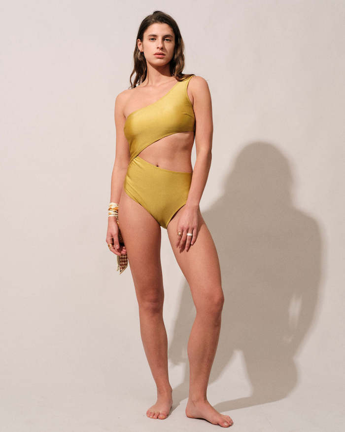 The Yellow Cutout One-Piece Swimsuit