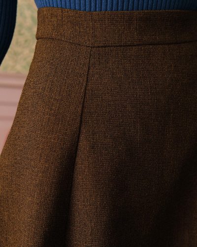 The Solid High Waisted Tweed Skirt