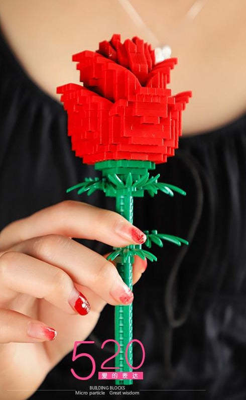 Rose Building Block Toy For Couples Gift
