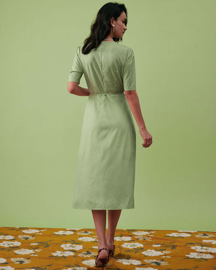 The Polka Dot Wrap Midi Dress