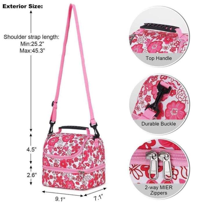 Small Lunch Bag Tote For Kids With Shoulder Strap