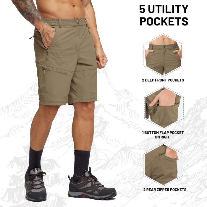 Men’S Quick Dry Hiking Shorts Lightweight Stretch Trail Shorts