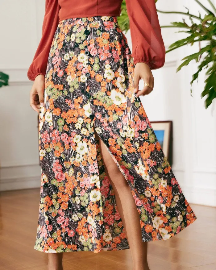 The Liberty Elasticized-Waist Midi Skirt