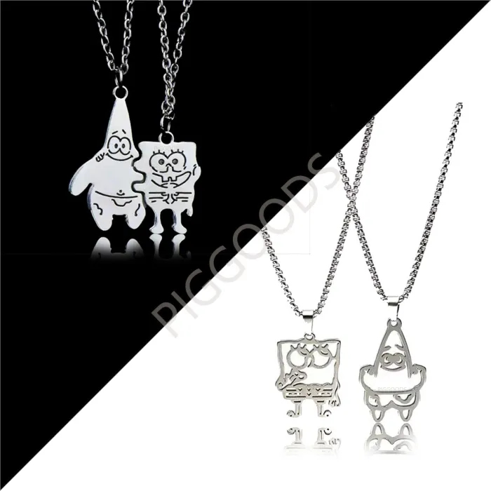 Best Friends Spongebob Love Couple Pendant Necklaces