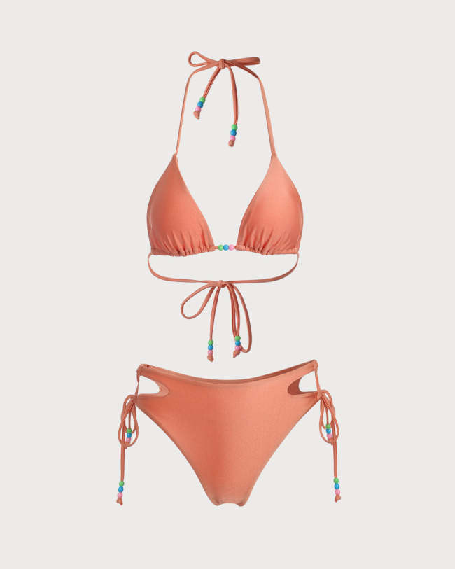 The Orange Halter Bikini Set