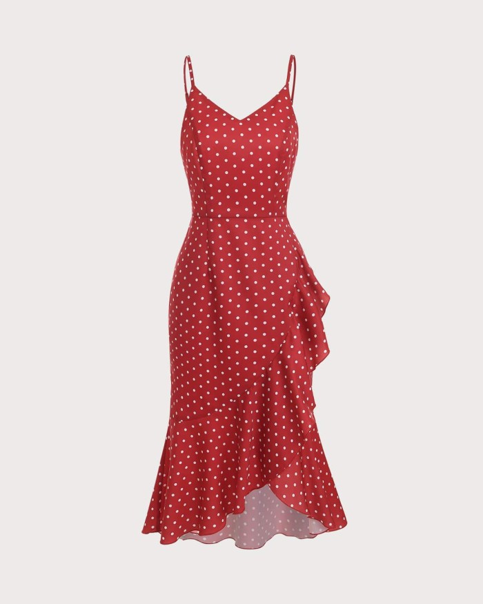 The Dot Tulip Hem Maxi Dress