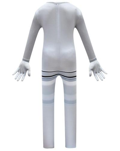 Girls Boys White Dj Marshmello Bodysuit Unitard Kids Halloween Costume