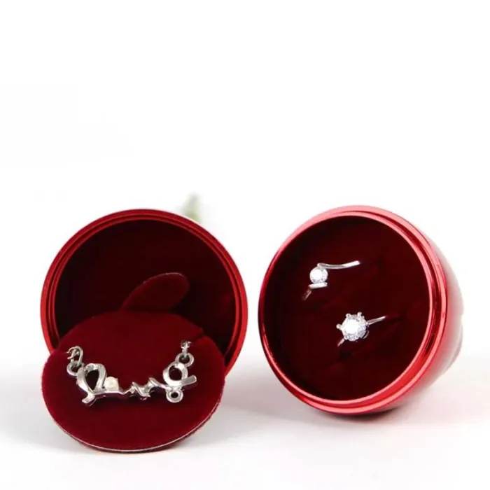 Creative Metal Rose Jewelry Box For Bffs Couples Family