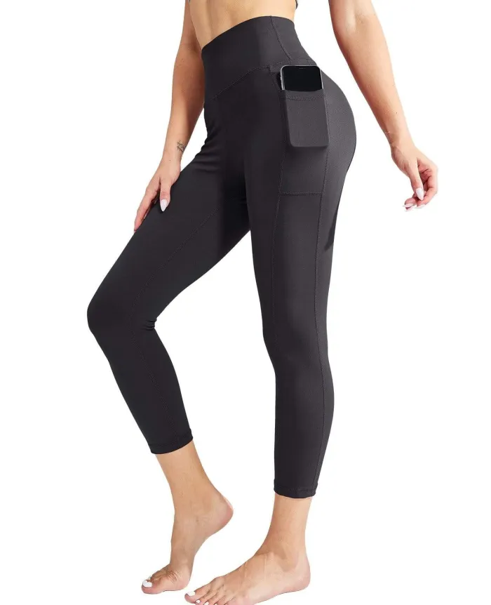 Women High Waist Yoga Leggings, 7/8 Length