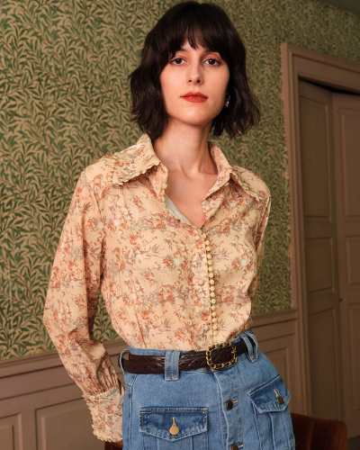 The Collared Vintage Floral Blouse