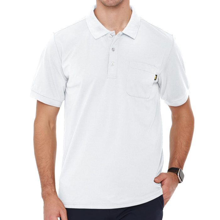 Men Polo Shirts With Pocket Dry Fit Collared Golf Shirt