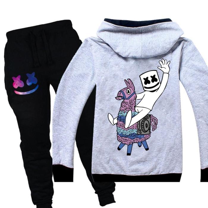 Boys Dj Marshmello Llama Hoodie And Sweatpants Outfit Set