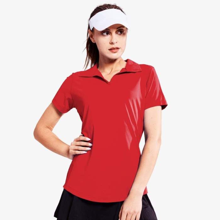 Women Golf Polo Shirts Collared V Neck Short Sleeve Tennis Shirt