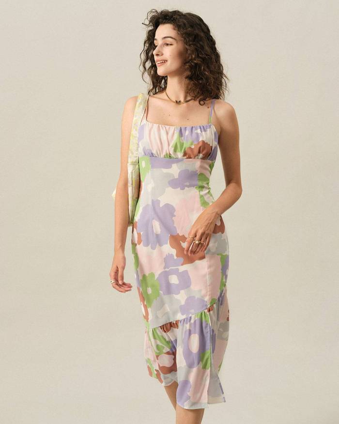 The Ruffle Hem Floral Midi Dress