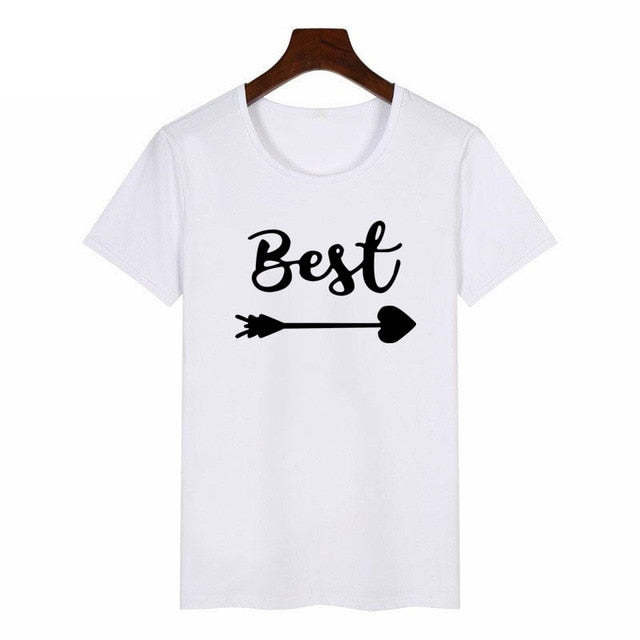 Women Cute Best Friend Matching Letter T-Shirt Bff T Shirt Women Lovers Tee Shirt My Best Friend Printing Tshirt Femme Clothes