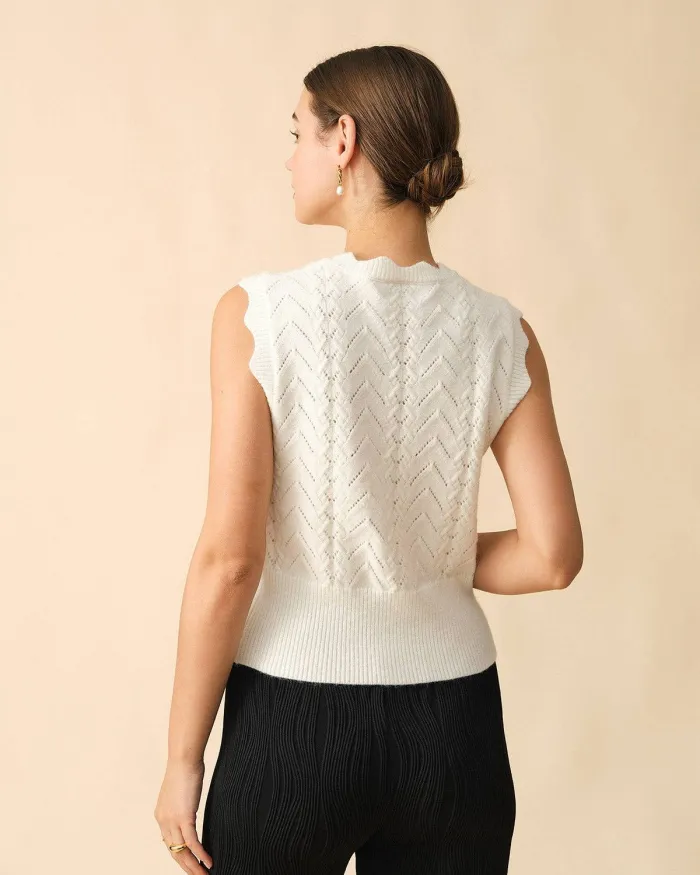 The V Neck Ribbed Button-Up Sweater Vest