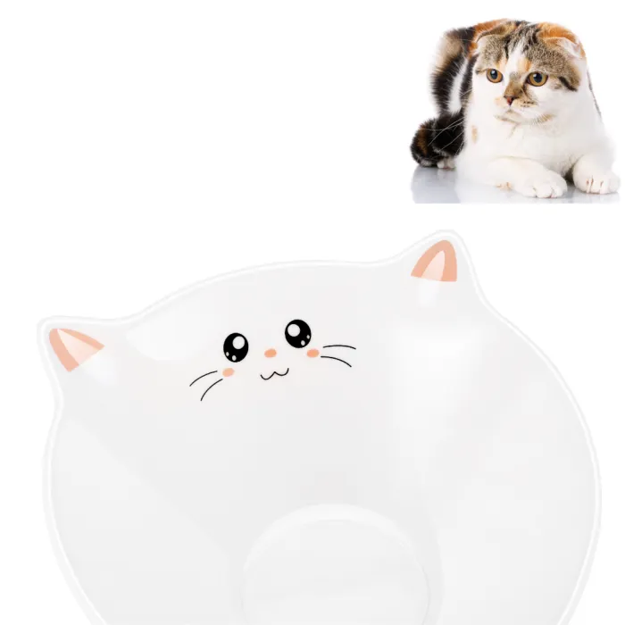 Lollimeow Ceramic Raised Pet Bowls, Stress Free