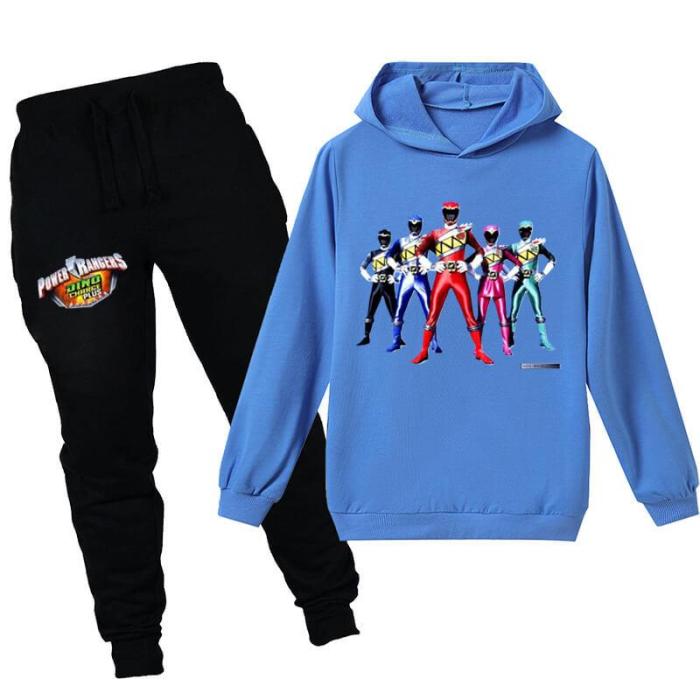 Power Ranger Print Boys Girls Kids Cotton Hoodie And Sweatpants Suit
