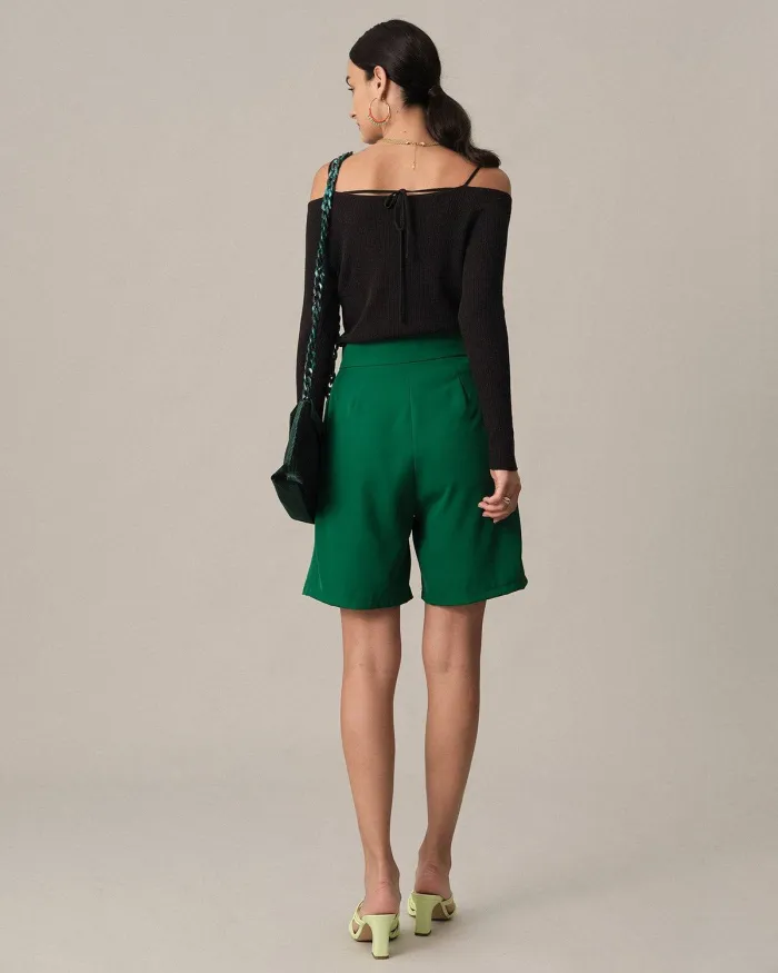 The Plain High Waisted Wide-Leg Shorts