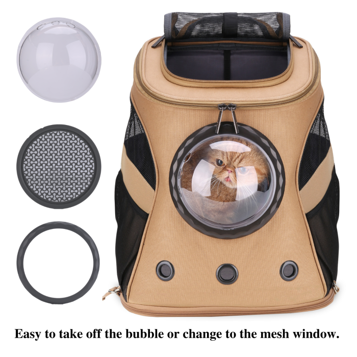 Canvas Bubble And Breathable Capsule Portable Pet Backpack-Large