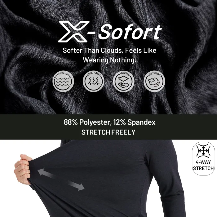 Men Ultra Soft Long Sleeve Shirts Workout Running T-Shirts