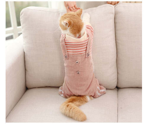 Cat Striped Clothes Cotton Vest Rompers Apparel For Cats Walm Design