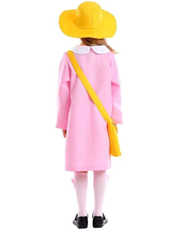 Girls Pink Kindergarten Dress Kids Costume With Yellow Cap School Bag