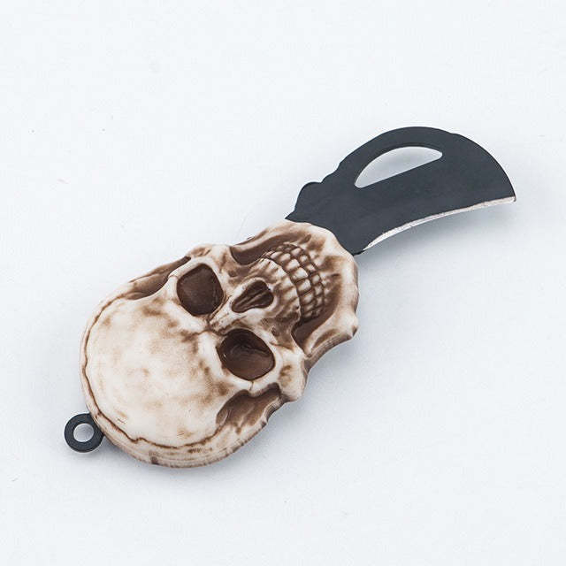 Skull Knife Stainless Steel Folding Knife Necklace