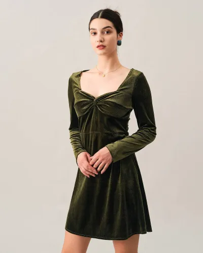 The Solid Velvet Mini Dress