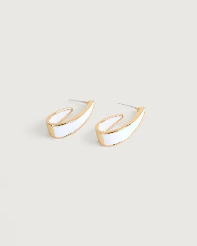 The Enamel Open Hoop Earrings