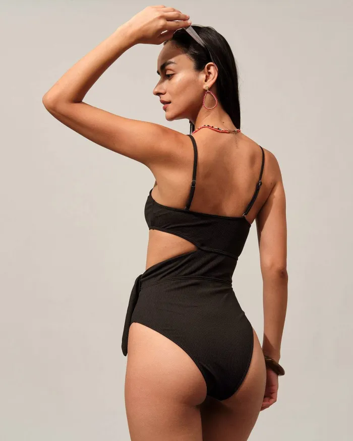 The Cutout Knotted One-Piece Swimsuit