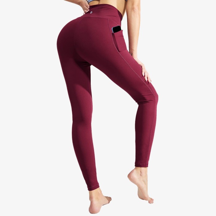 Women High Waist Workout Yoga Pants Athletic Legging With Pockets