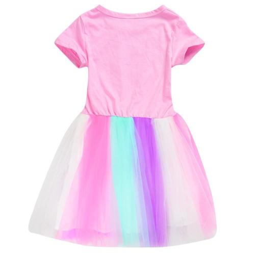 Dj Marshmello Yeah Mouse Girls Pink Cotton Bodice Rainbow Tulle Dress