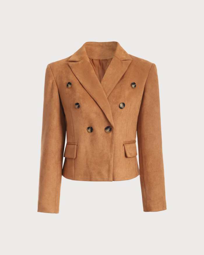 The Collared Buttons Suede Blazer