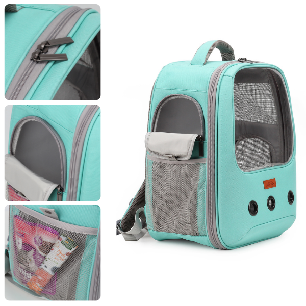 Lollimeow Pet Carrier Backpack, Square Window, Designed For Travel, Hiking, Walking & Outdoor Use