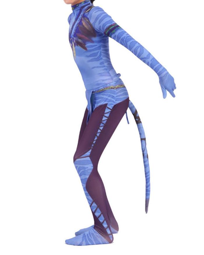 Girls Avatar Neytiri Fight Cosplay Bodysuit School Play Costume