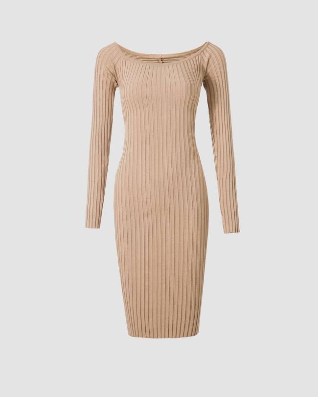 The Ribbed Cutout Back Midi Dress