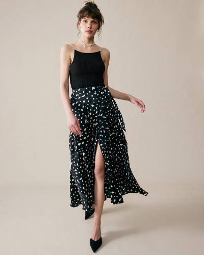 The Side Tie Wrap Split Skirt