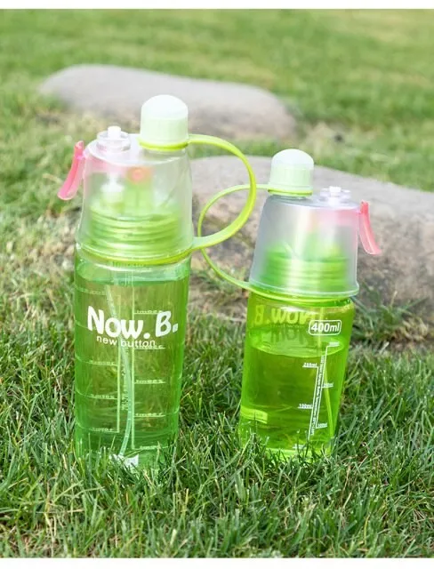 Drinking And Misting Portable Water Bottle For Outdoor Sport Cooling Down