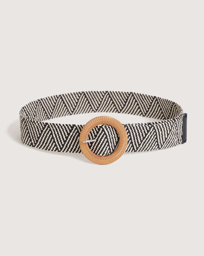 The Round Buckle Woven Belt