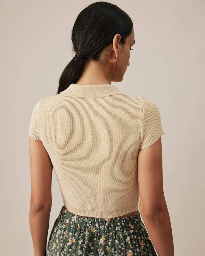 The Half Button Fitted Knit Top